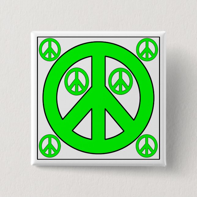 Badge Carré 5 Cm paix (Devant)
