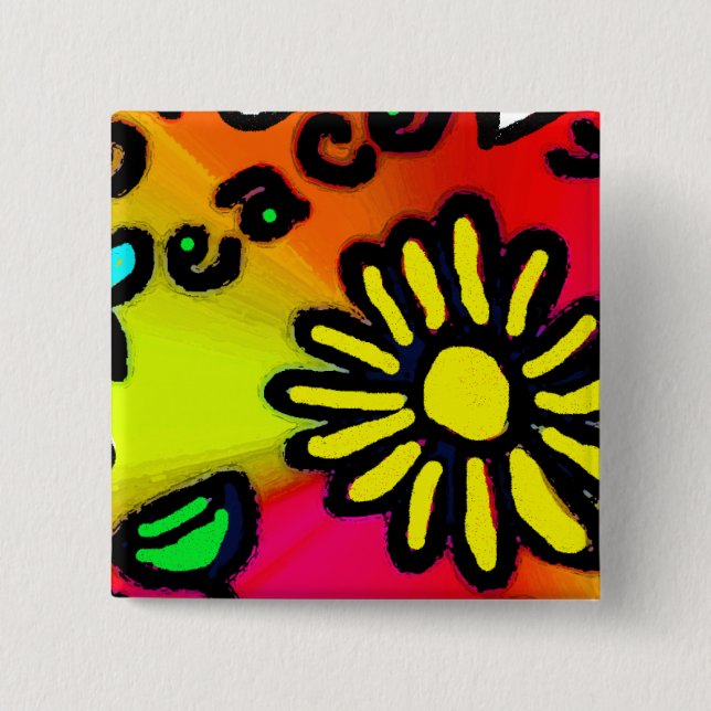 Badge Carré 5 Cm paix (Devant)