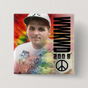 Badge Carré 5 Cm paix pour Kyle