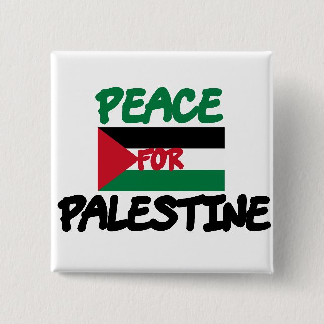 Badge Carré 5 Cm Paix pour la Palestine (Devant)