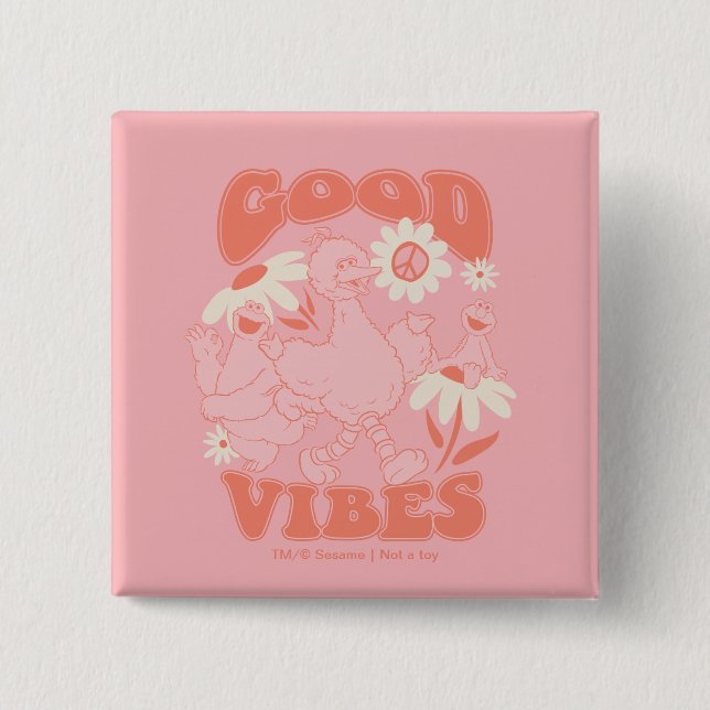 Badge Carré 5 Cm Pal de rue Sésame | GOOD VIBES (Devant)