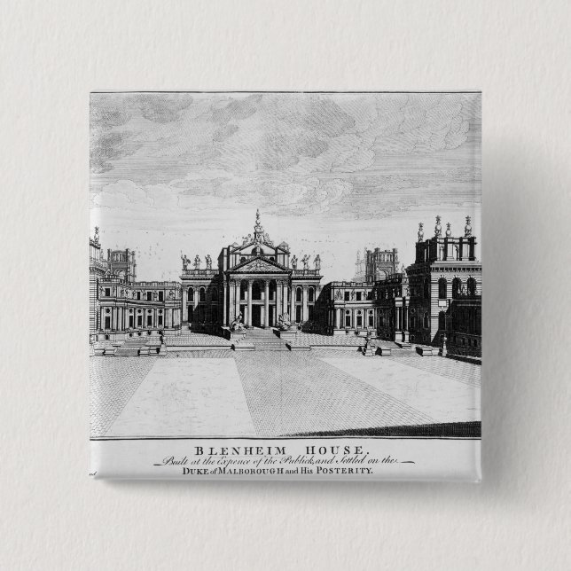 Badge Carré 5 Cm Palais de Blenheim (Devant)