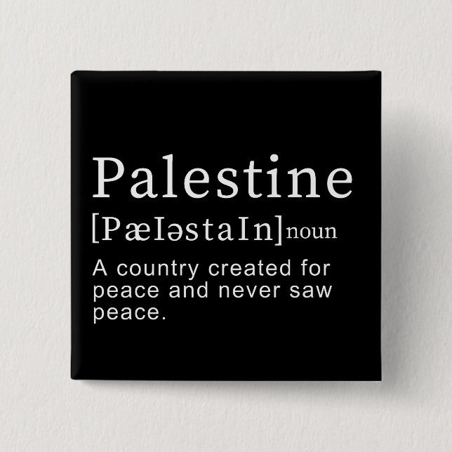 Badge Carré 5 Cm Palestine Signification design Palestine Définitio (Devant)