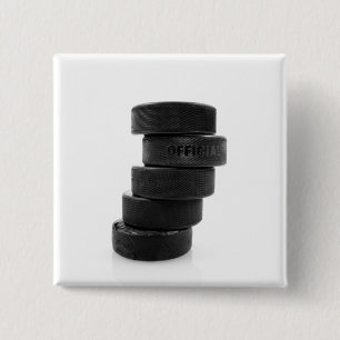 Badge Carré 5 Cm Palets de hockey sur glace... bouton