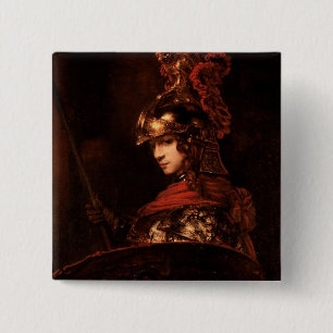 Badge Carré 5 Cm Pallas Athena ou, figure blindée, 1664-65