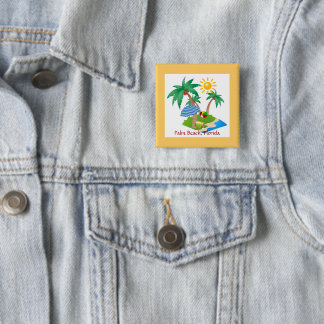 Badge Carré 5 Cm Palm Beach, Floride