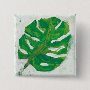 Badge Carré 5 Cm Palmette tropicale de