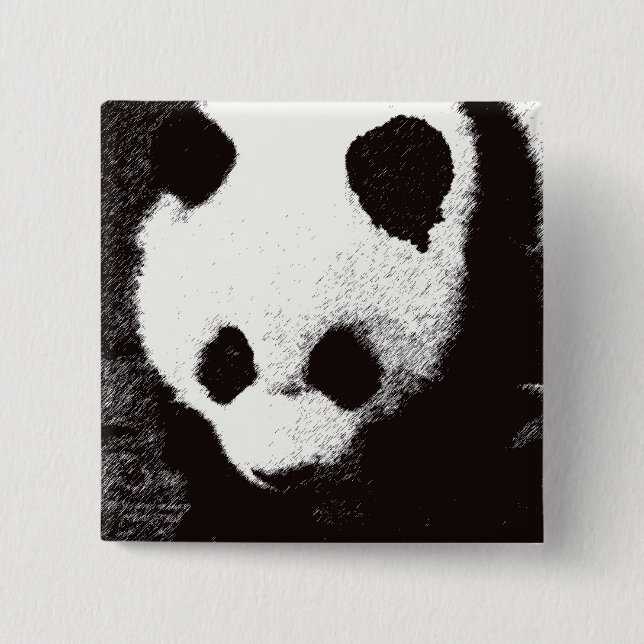 Badge Carré 5 Cm Panda (Devant)