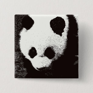 Badge Carré 5 Cm Panda