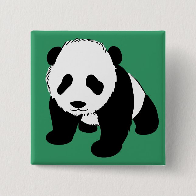 Badge Carré 5 Cm Panda de bébé (Devant)