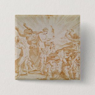 Badge Carré 5 Cm Pandore ouvrant la boîte