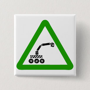 Badge Carré 5 Cm Panneau d'avertissement de passage de robot