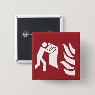 Badge Carré 5 Cm Panneau de sécurité de la couverture d'incendie