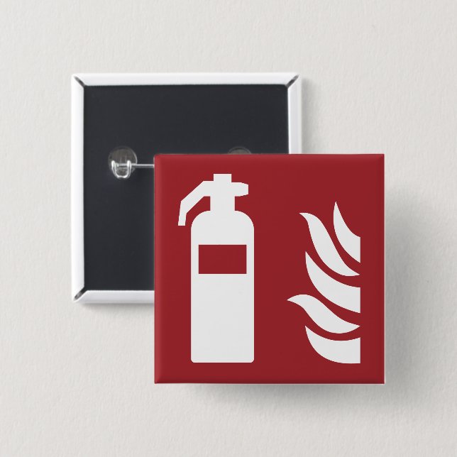 Badge Carré 5 Cm Panneau de sécurité de l'extincteur (Devant & derrière)