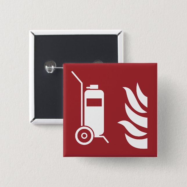 Badge Carré 5 Cm Panneau de sécurité de l'extincteur à roues (Devant & derrière)