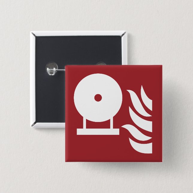 Badge Carré 5 Cm Panneau de sécurité de l'extincteur fixe (Devant & derrière)