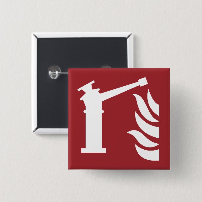 Badge Carré 5 Cm Panneau de sécurité du moniteur d'incendie (Devant & derrière)