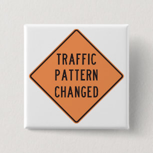 Badge Carré 5 Cm Panneau de signalisation de changement de circulat