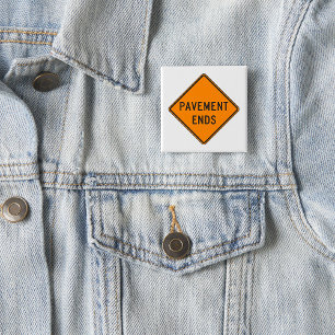 Badge Carré 5 Cm Panneau de signalisation de fin de chaussée Averti