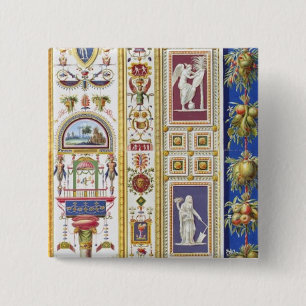 Badge Carré 5 Cm Panneau du bungalow de Raphael à Vatican, de