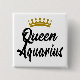 Badge Carré 5 Cm Panneau étoile Queen Aquarius Zodiac Horoscope