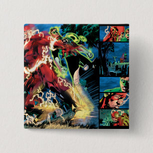 Badge Carré 5 Cm Panneau instantané et vert de lanterne