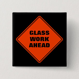 Badge Carré 5 Cm Panneau routier classique indiquant des travaux de
