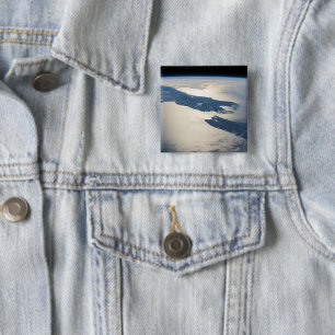 Badge Carré 5 Cm Panorama depuis l'espace Highlights Cook Strait