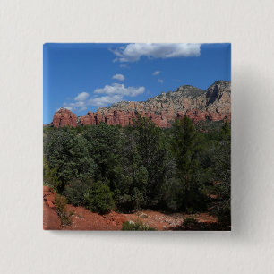Badge Carré 5 Cm Panorama des rochers rouges à Sedona Arizona