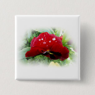Badge Carré 5 Cm Pansement rouge vif