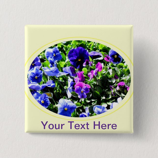 Badge Carré 5 Cm Pansy (Devant)