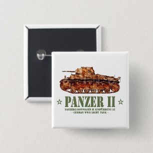 Badge Carré 5 Cm Panzer II A2 2ÈME GUERRE MONDIALE allemands de cha