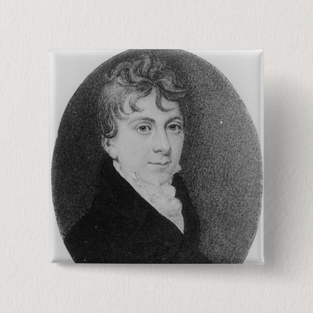 Badge Carré 5 Cm Paon d'amour de Thomas (Devant)