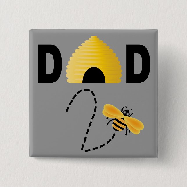 Badge Carré 5 Cm Papa à être bouton (Devant)