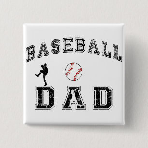 Badge Carré 5 Cm Papa de baseball