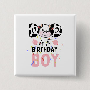 Badge Carré 5 Cm Papa Mignon du Garçon de la Fête de la Ferme de Va