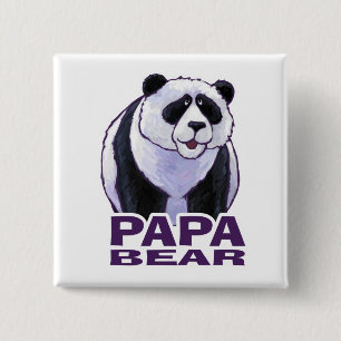 Badge Carré 5 Cm Papa Panda Bear
