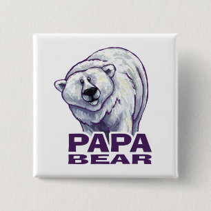 Badge Carré 5 Cm Papa Polar Bear