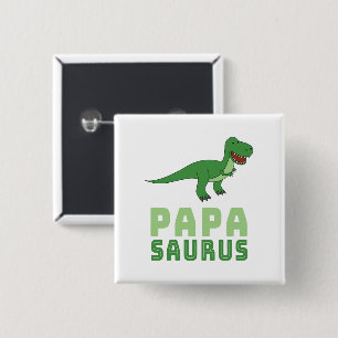 Badge Carré 5 Cm Papasaurus Dinosaure Tyrannosaurus Rex Fête des Pè