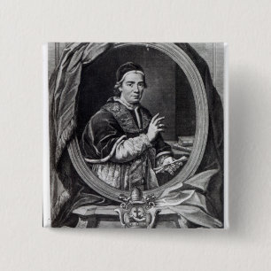 Badge Carré 5 Cm Pape Clement XIV, gravé par Domencio Cunego