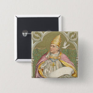 Badge Carré 5 Cm Pape St. Grégoire le Grand (M 067)
