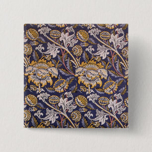 Badge Carré 5 Cm Papier peint floral Arts & Crafts de William Morri