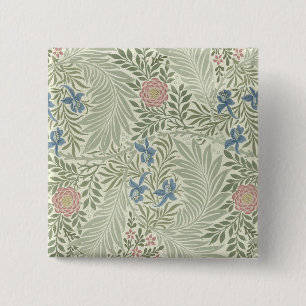 Badge Carré 5 Cm Papier peint floral de William Morris Larkspur