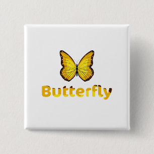 Badge Carré 5 Cm Papillon