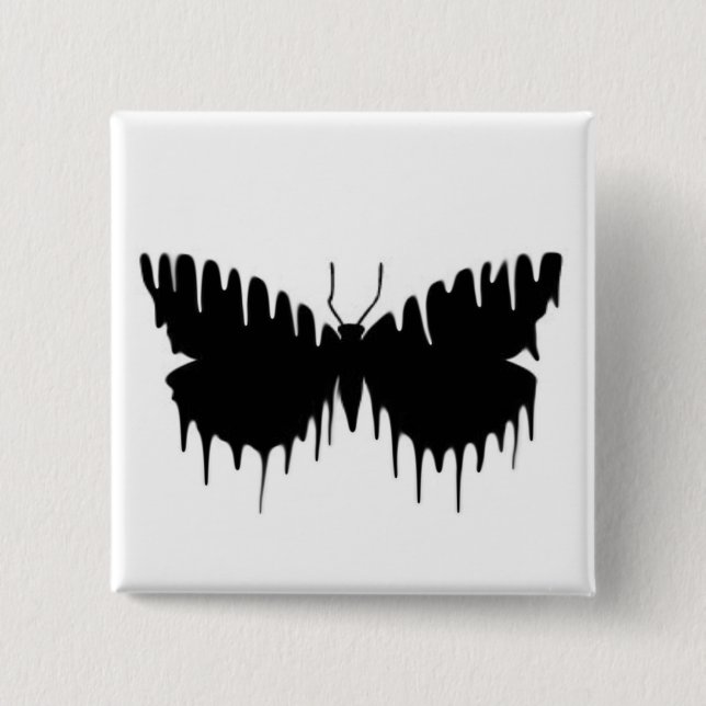 Badge Carré 5 Cm Papillon (Devant)
