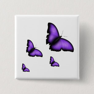 Badge Carré 5 Cm Papillon