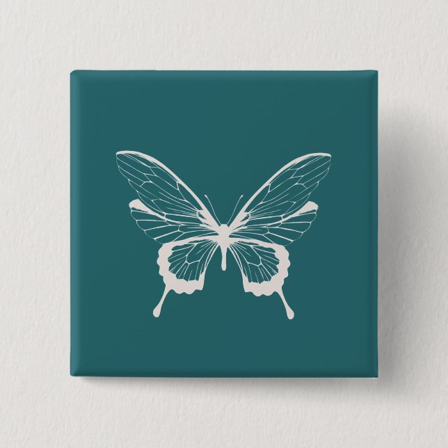 Badge Carré 5 Cm Papillon (Devant)