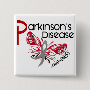 Badge Carré 5 Cm PAPILLON 3,1 de la maladie de Parkinsons