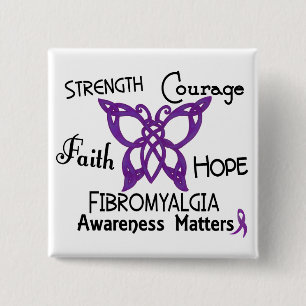 Badge Carré 5 Cm Papillon celtique 3 de fibromyalgie