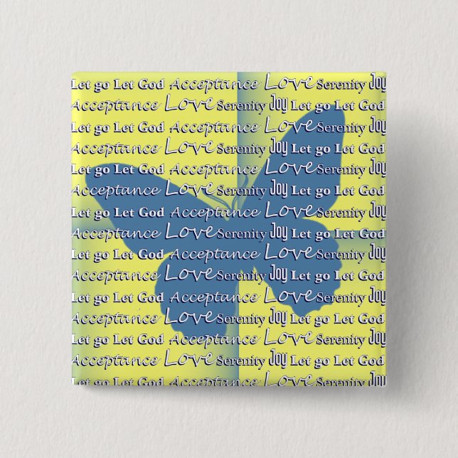 Badge Carré 5 Cm Papillon de slogan (Devant)